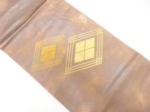 菱模様織り出し　暈し名古屋帯